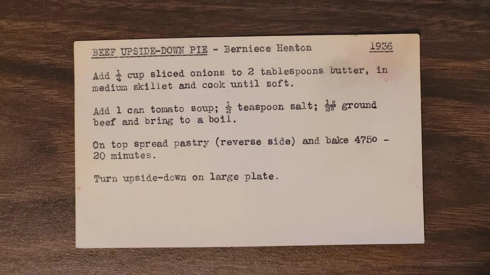 Scan of Beef Upside-Down Pie