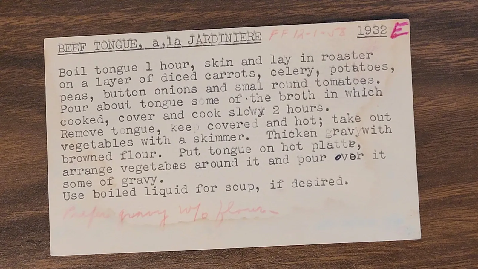 Scan of BEEF TONGUE, à la JARDINIÈRE